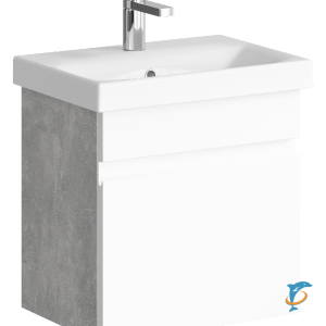 Тумба с раковиной Aqwella Smart 50 подвесная бетон светлый (SRT0105BS+UM-MOD50SL/1)