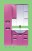 Пенал Мисти(Misty) Жасмин 35 левый с бельевой корзиной розовая плёнка