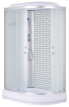 Душевая кабина Loranto 120х80х215 поддон 20 см белый кирпичный узор, стекло 4 мм профиль хром (CS-66120-20L FW 120) — 