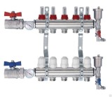 Коллекторная группа TIM 1&quot; на 8 выходов с расходомерами латунный корпус — 