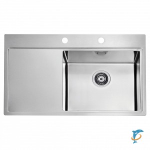 Мойка кухонная Alveus Pure 50R KMB 860х525х195 правая, нержавеющая сталь, с сифоном  (1103653)