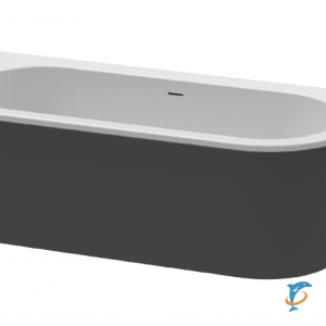 Акриловая ванна угловая левосторонняя чёрная фронтальная панель CEZARES SLIM CORNER-180-80-60-L-NERO-SET  (SLIM CORNER-180-80-60-L-NERO-SET)
