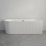 Ванна акриловая Azario LAGO GARDA 1600х750х580 пристенная, рифленая, правосторонняя, в комплекте с сифоном и металлической рамой (AZ-6724-A2 R 16075) &mdash; Отдельно стоящая, акрил, прямоугольная  форма, объем 210 л, габариты: 170х75х42 см