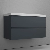 Тумба с раковиной подвесная Style Line Манхэттен 100 2 ящика PLUS, графит — Тумба с раковиной Style Line Монако 60 ЛС-00000622