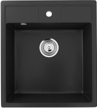 Односекционная мойка с отверстием под смеситель ULGRAN U-406 ультра-черный — 