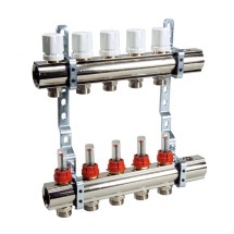 Распределительный коллектор LUXOR CD 477/9 —  Коллекторы регулируемые (2 шт.) с трубной резьбой для теплого пола с расходомерами к соединениям типа TP 98, TP 99 (без доп. комплектации) 