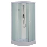 Душевая кабина Loranto 980х980х2150 белое заднее стекло, поддон 14 см, матовое стекло 4 мм, профиль белый (CS-881ED13TM/W-100) &mdash; 