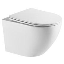 Унитаз подвесной Azario Grado 370х490х360 смыв &quot;Торнадо&quot;, скрытое крепление, безободковый, в комплекте с быстросъемным сидением микролифт (AZ-0046-UQ3) — 