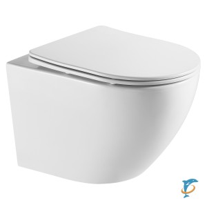 Унитаз подвесной Azario Grado 370х490х360 смыв "Торнадо", скрытое крепление, безободковый, в комплекте с быстросъемным сидением микролифт (AZ-0046-UQ3) (AZ-0046-UQ3)