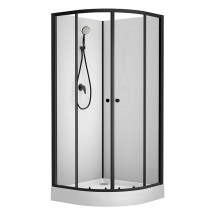 Душевая кабина Loranto NEO 90x90x(190+15) с низким поддоном 15см, профиль черный-матовый (CS-21800) &mdash; 