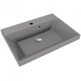 Мебельная раковина Style Line ASTI 600x450 кварц, серый шелк — Тумба с раковиной Style Line Крокус 75 ЛС-00000284 + INF76SLWB01