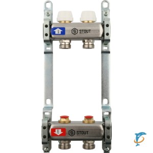 Stout Коллектор из нержавеющей стали без расходомеров 2 вых.  (SMS 0922 000002)