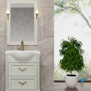 Тумба с раковиной ValenHouse Эллина 65/2 слоновая кость, фурнитура бронза  (E265_ТСБ+Классик 650)