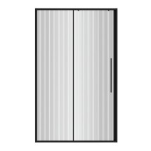 Дверь в нишу Niagara Nova NG-84-L11FHB (110х195) раздвижная(левая) черный матовый, стекло рифленое &mdash; 