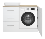 Тумба с раковиной Misty Респект 110 с 3 ящ. под стиральную машину левая — 