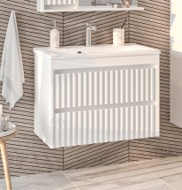 Тумба с раковиной Brevita Balaton 75 подвесная с 2 ящиками — 