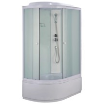 Душевая кабина Loranto 1180x780x2150 правосторонняя, белое заднее стекло, поддон 40 см, матовое стекло 4 мм, профиль белый (CS-887EDTM/W-120) — 