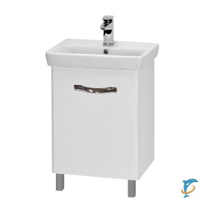 Тумба с раковиной Dreja Almi 50 new, напольный/подвесной, белый лак  (99.1502 + 195032)