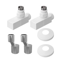 Комплект подключения Lemark LM03412SW с квадратными вентилями, белый — 