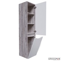 Пенал подвесной Grossman ТАЛИС-35 см бетон пайн/белый глянец — 