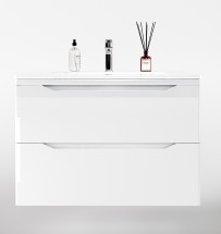 Тумба для комплекта Style Line Марелла 80 подвесная, белая, антискрейтч глянец — 