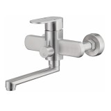 Смеситель для ванны HAIBA HB60806 длинный излив, нержавеющая сталь — 