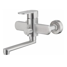 Смеситель для ванны HAIBA HB60806 длинный излив, нержавеющая сталь — 