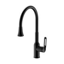 Смеситель для кухни HAIBA HB73825-7 гибкий излив, нержавеющая сталь, черный — 