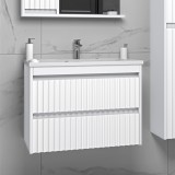 Тумба с раковиной Brevita Balaton 80 подвесная с 2 ящиками — 