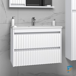 Тумба с раковиной Brevita Balaton 80 подвесная с 2 ящиками  (BAL-06080-01-01П2Я+Misty_5003800)