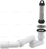 Выпуск с гидрозатвором Alca Plast A462 ф50 &mdash; Выпускной комплект с гидрозатвором и коленом