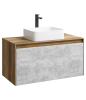 Тумба с раковиной Aqwella 5 Stars Mobi 100 подвесная, дуб балтийский, бетон светлый (раковина Триумф) &mdash; 
