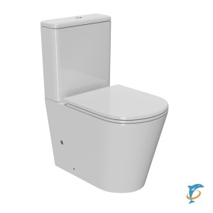 Унитаз-компакт Point Виктория безободковый, сиденье микролифт PN42061  (PN42061)