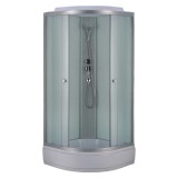 Душевая кабина Loranto 1000х1000х2150 белое заднее стекло, поддон 26 см, матовое стекло 4 мм, профиль хром матовый (CS-985TM/W-100) &mdash; 