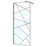 Душевая перегородка Azario Walk-in 1000x1950 в рамке, графический принт, толщина стекла 8 мм, профиль черный матовый (AZ-271-100-MB-CGP) — Пристенный в угол, напольный. 90х90х196см