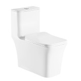 Унитаз-моноблок AZARIO GRESSA 705х370х760 напольный безободковый в комплекте с сиденьем дюропласт микролифт, белый (AZ-1111) — 