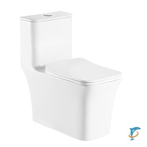 Унитаз-моноблок AZARIO GRESSA 705х370х760 напольный безободковый в комплекте с сиденьем дюропласт микролифт, белый (AZ-1111)  (AZ-1111)