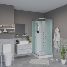 Душевая кабина Niagara NG-1101-14BKG (900х900х2000) с полкой — 