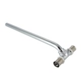 Пресс тройник VALTEC 16х15х16 мм, 30 см с хромированной трубкой — 