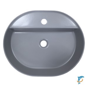 Раковина-чаша Creo Ceramique 560х450х120 накладная, овальная, керамика, серый матовый (PU4500SG)  (PU4500SG)