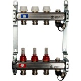 Stout Коллектор из нержавеющей стали с расходомерами, с клапаном вып. воздуха и сливом 3 вых. — 