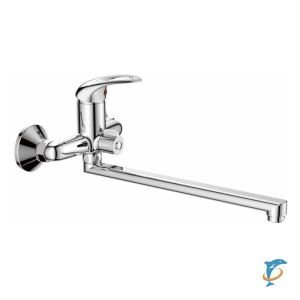 Смеситель для ванны HAIBA HB2215 длинный излив, латунь, хром  (HB2215)