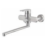 Смеситель для ванны HAIBA HB22806 длинный излив, нержавеющая сталь — 