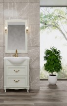 Тумба с раковиной ValenHouse Эллина 65/2 слоновая кость, фурнитура золото — 