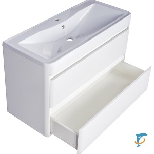 Тумба с раковиной Атлантика 90 Люкс PLUS подвесная, антискрейч  (СС-00002210+СС-00002204)