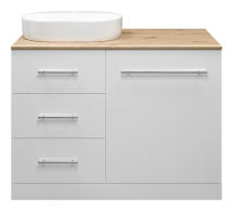 Тумба с раковиной Misty Респект 120 с 3 ящ. под стиральную машину левая — 