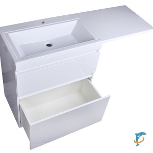 Тумба с раковиной El Fante Даллас 150 Люкс PLUS напольная 2 ящика белая  (СС-00002303+СС-00002300)