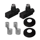 Комплект подключения Lemark LM03412SBL с квадратными вентилями, черный — 