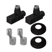 Комплект подключения Lemark LM03412SBL с квадратными вентилями, черный — 