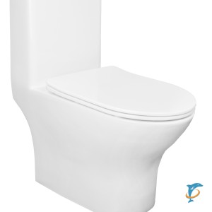 Унитаз - моноблок AZARIO Terni 670x350x760 горизонтальный слив, быстросъемное сиденье микролифт (AZ-8618) (AZ-8618)